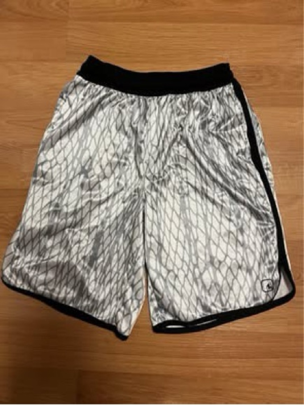 And1 Gray Pattern Athletic Shorts with Black Trim
